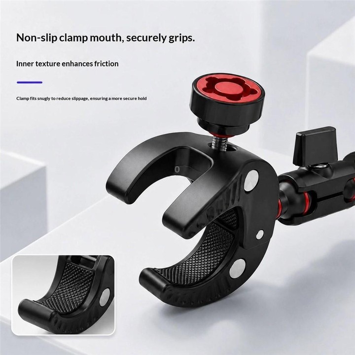 U073 70mm Anti-Theft 3-Prong Camera Clamp 1/4 Screw Universal Rotate Holder