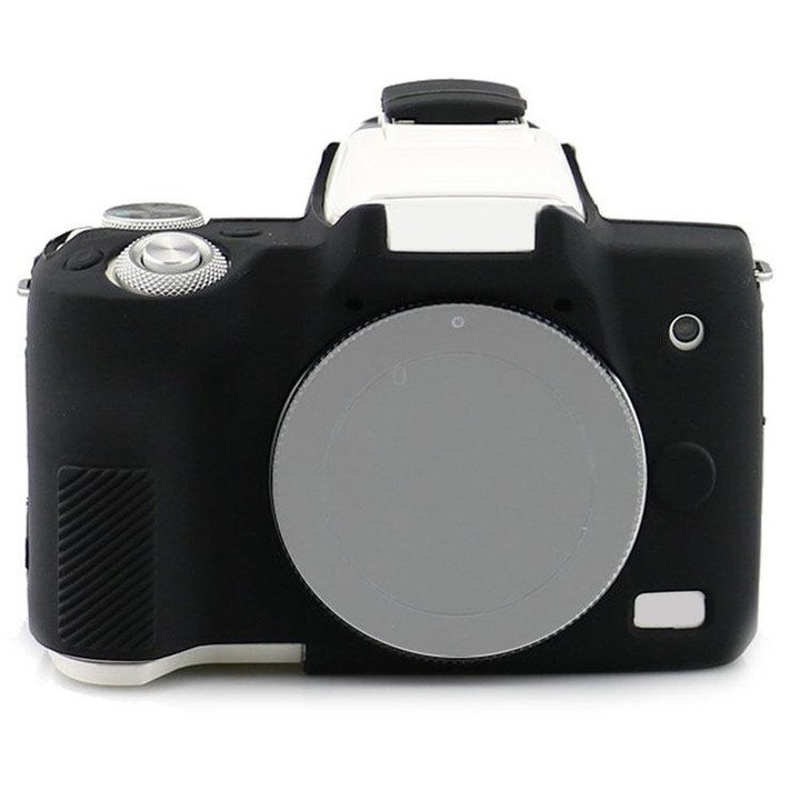 Richwell Silicone Armor Skin Case Body Cover Protector for Canon EOS M50 Body Digital Camera(Black)