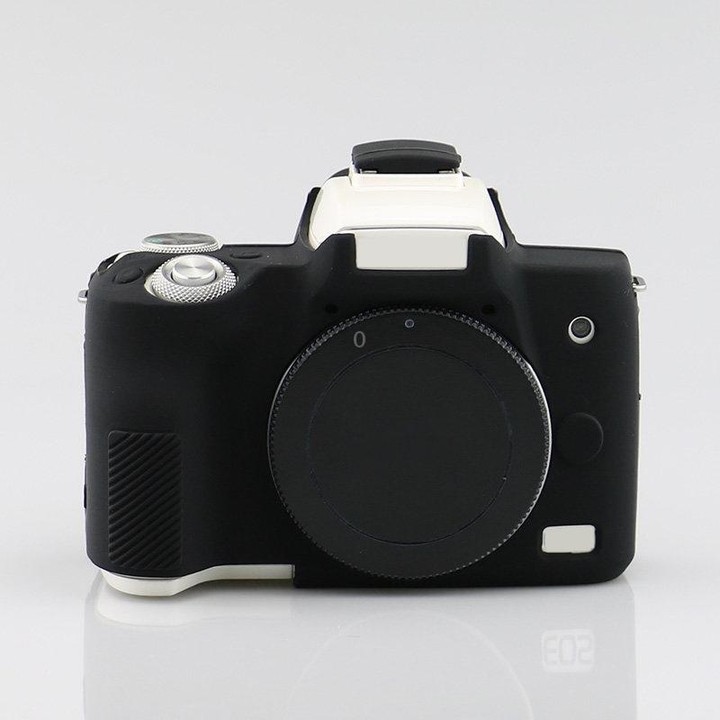 Richwell Silicone Armor Skin Case Body Cover Protector for Canon EOS M50 Body Digital Camera(Black)
