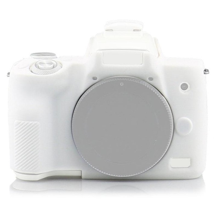 Richwell Silicone Armor Skin Case Body Cover Protector for Canon EOS M50 Body Digital Camera(White)