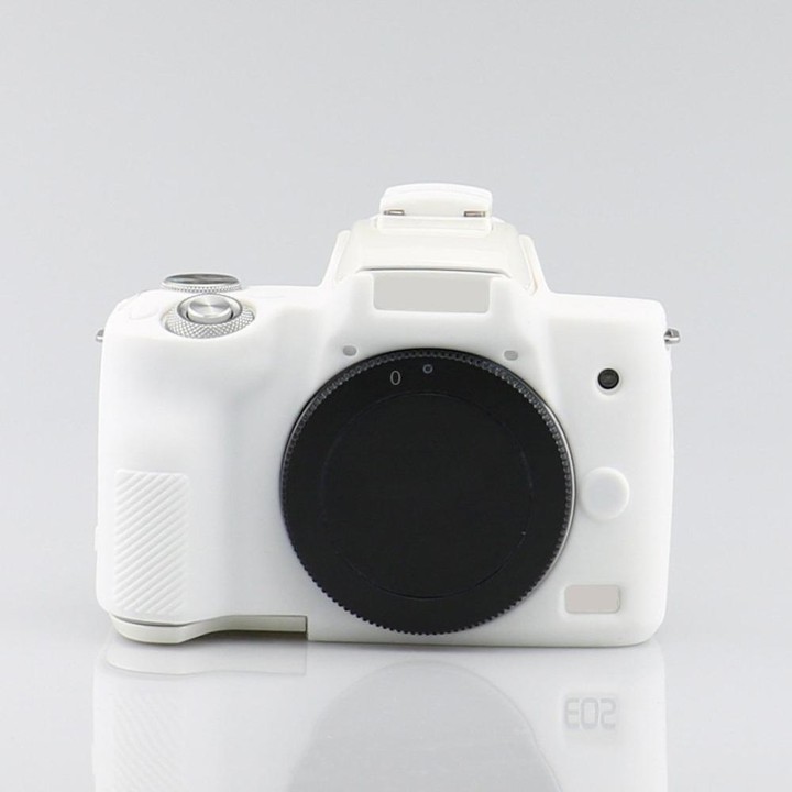 Richwell Silicone Armor Skin Case Body Cover Protector for Canon EOS M50 Body Digital Camera(White)