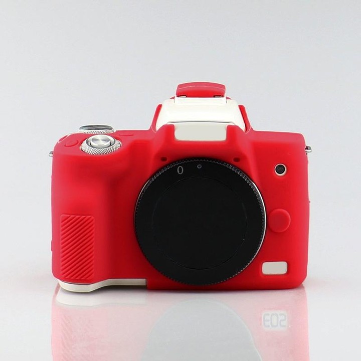 Richwell Silicone Armor Skin Case Body Cover Protector for Canon EOS M50 Body Digital Camera(Red)