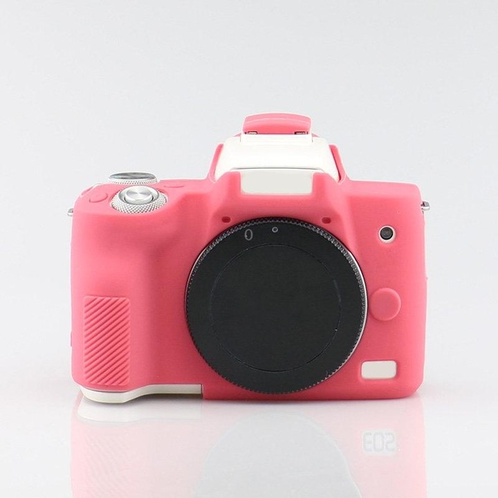 Richwell Silicone Armor Skin Case Body Cover Protector for Canon EOS M50 Body Digital Camera(Pink)