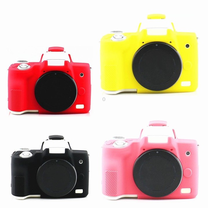 Richwell Silicone Armor Skin Case Body Cover Protector for Canon EOS M50 Body Digital Camera(Pink)