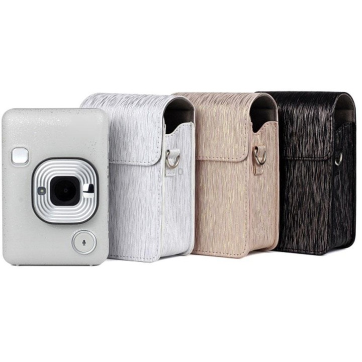 Richwell Brushed Camera Case PU Leather Case for Fujifilm Instax Mini Liplay Instant Camera(Black)