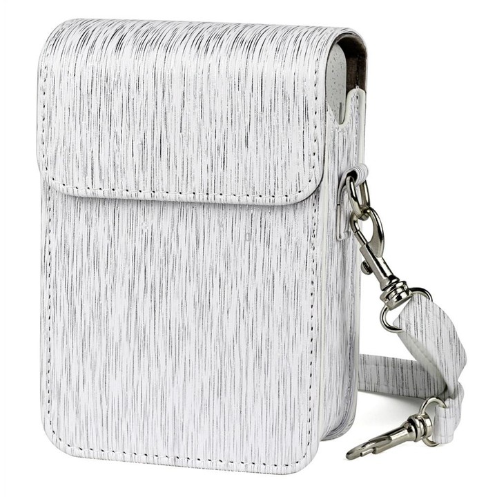 Richwell Brushed Camera Case PU Leather Case for Fujifilm Instax Mini Liplay Instant Camera(White)