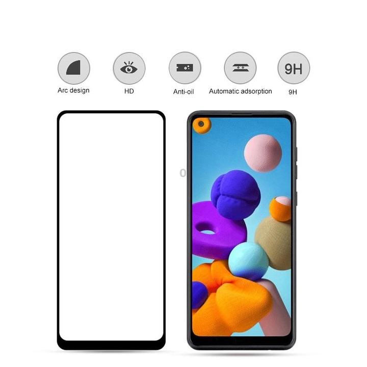 For Galaxy A21 mocolo 0.33mm 9H 2.5D Full Glue Tempered Glass Film