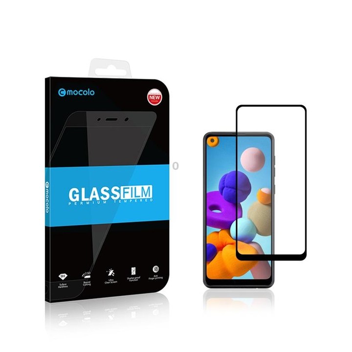 For Galaxy A21 mocolo 0.33mm 9H 2.5D Full Glue Tempered Glass Film