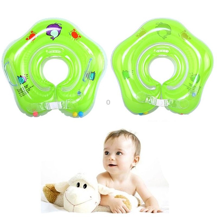 Circle Shaped Inflatable Baby Children Swimming Neck Ring(Green)