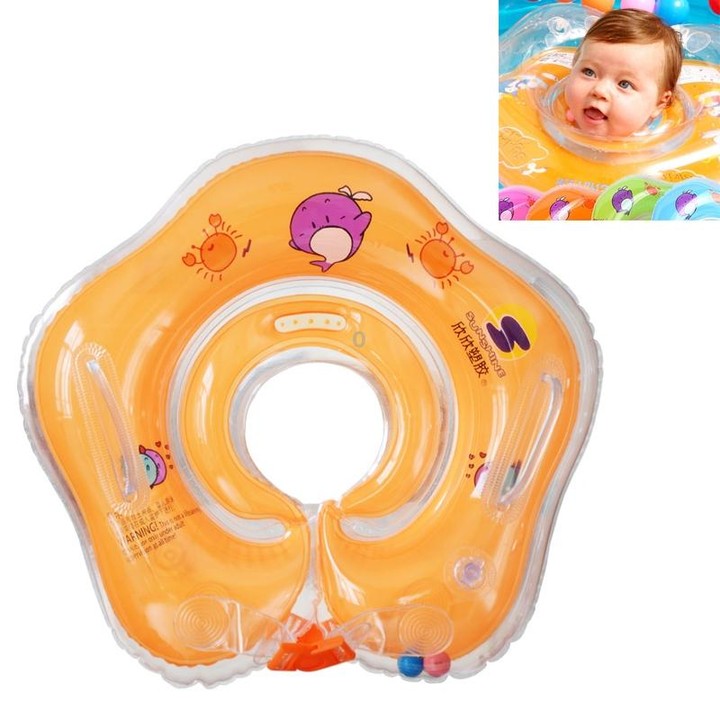 Circle Shaped Inflatable Baby Children Swimming Neck Ring(Orange)