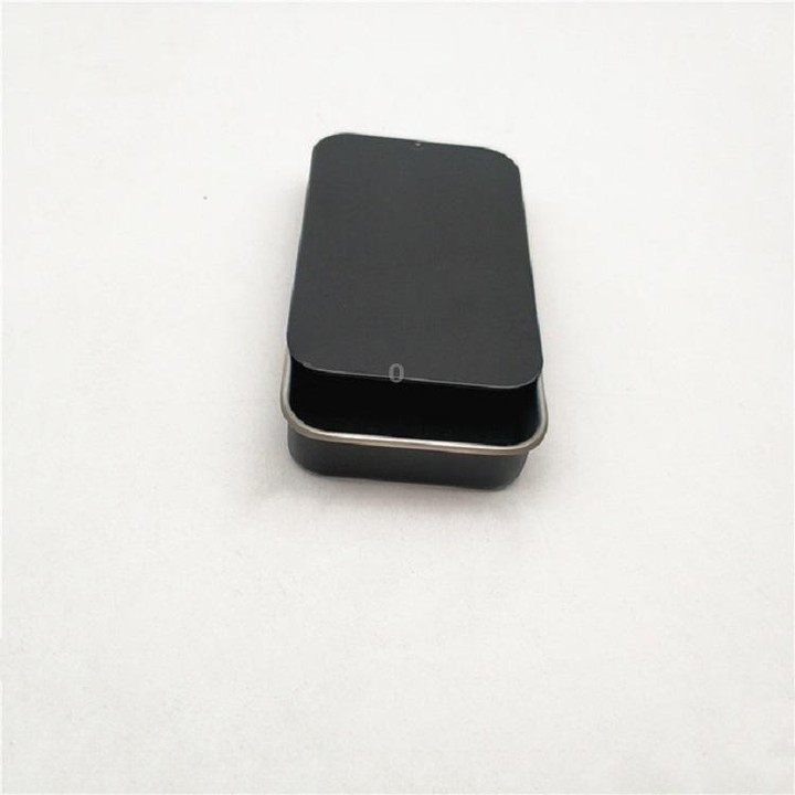 2 PCS Slide Sliding Iron Box Guitar Picks Music Equipment Accessories Storage Box, Specification:15 × 50 × 80 mm(Black)