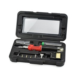 HS-1115K 10-in-1 Multifunctional Gas Soldering Iron Tool Set(Red Handle)