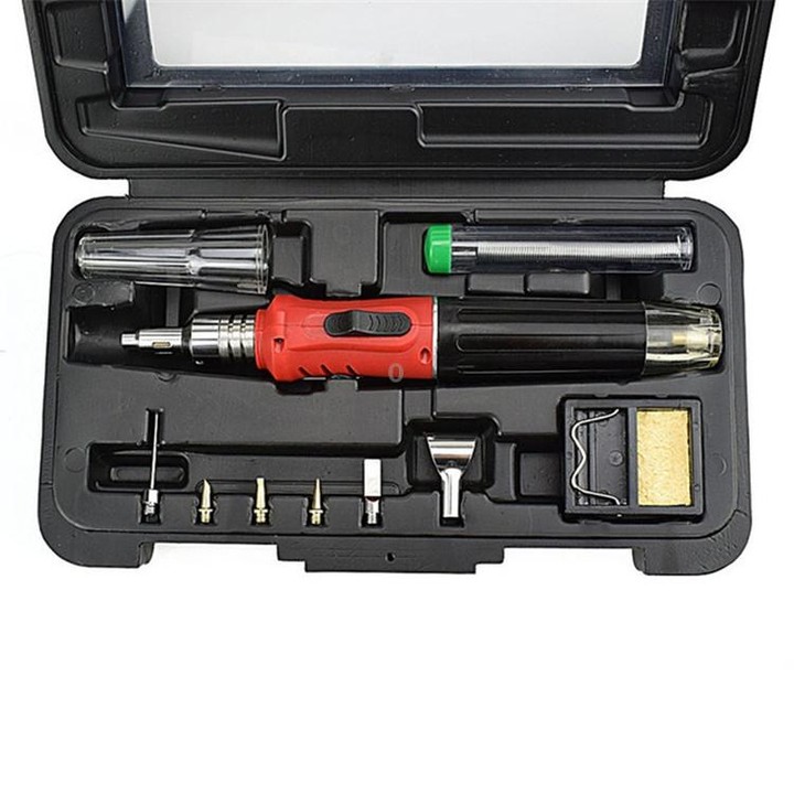 HS-1115K 10-in-1 Multifunctional Gas Soldering Iron Tool Set(Gold Handle)