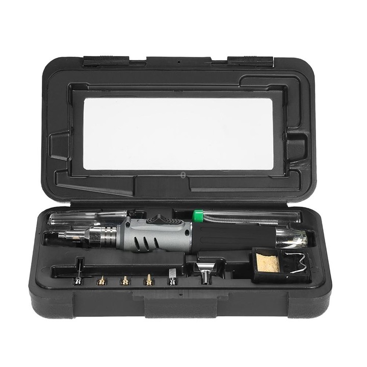 HS-1115K 10-in-1 Multifunctional Gas Soldering Iron Tool Set(Gold Handle)