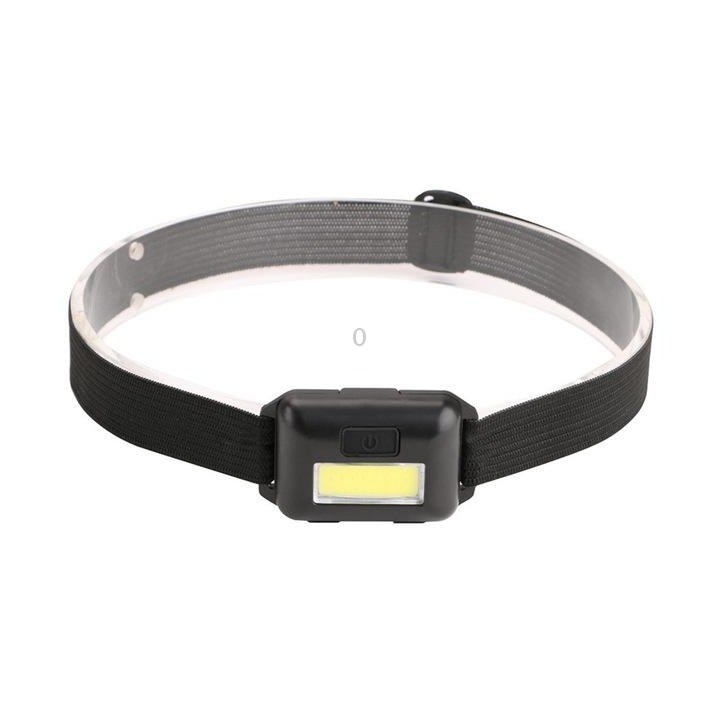 2 PCS Mini COB LED Headlamp Adjustable Camping Torch Lamp Light with 3 Modes(Black)