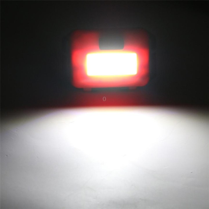2 PCS Mini COB LED Headlamp Adjustable Camping Torch Lamp Light with 3 Modes(White)