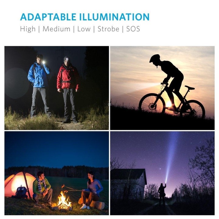 300-400LM 4 x XML-T6 + 2 x COB + 2 x Red LED Head Lamp Flashlight Torch Lantern