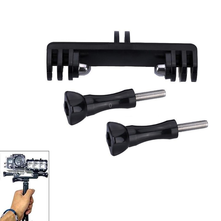 Double Bracket with Screw Mount Adapter for GoPro Hero11 Black / HERO10 Black /9 Black /8 Black /7 /6 /5 /5 Session /4 Session /