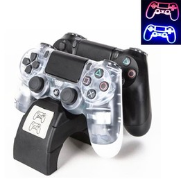 For Playstation 4 /PS4 pro /PS4 Slim Wireless Controller LED Indicator Charger Double Handle Dual USB Charging Dock Station Stan