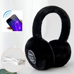 Bluetooth Earmuffs Winter Plush Windproof Men And Women Ear Cover(Black)