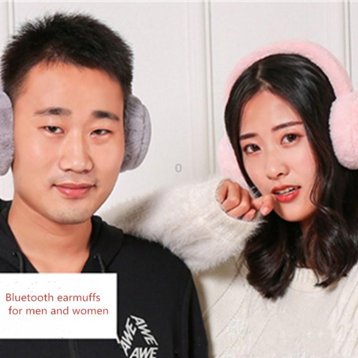 Bluetooth Earmuffs Winter Plush Windproof Men And Women Ear Cover(Pink)
