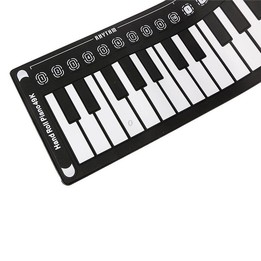 49-Key Portable Hand-Rolled Piano With Horn Children Beginners To Practice Electronic Piano(Elegant Black)