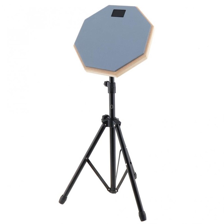 8 Inch Rubber Wooden Dumb Drum Practice Training Drum Pad with Stand(Gray)