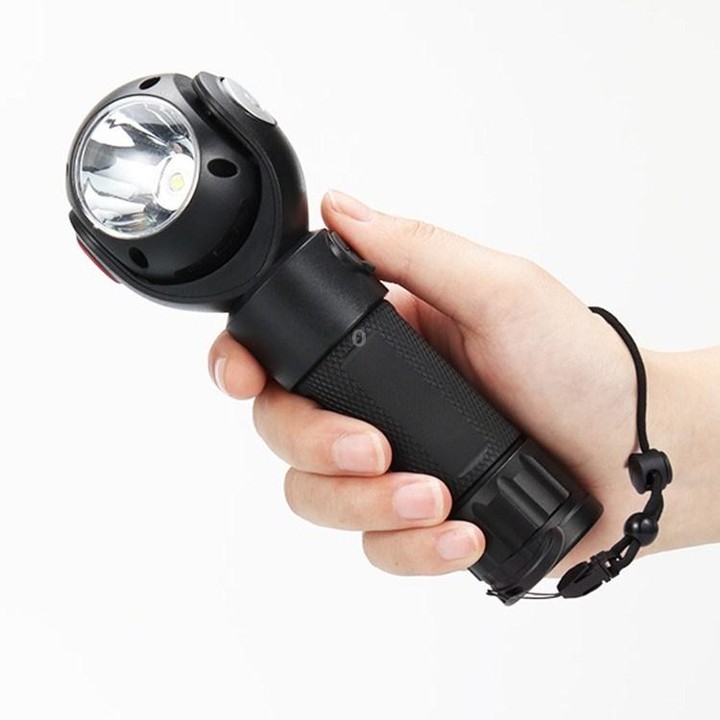 SKYWOLFEYE Lamp Head 360 Degree Rotation USB Rechargeable LED Glare Flashlight With Magnet COB Work Light, Style:With An 26650 B