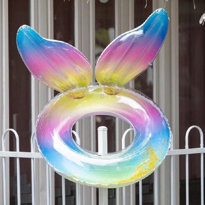 PVC Sequin Rainbow Swimming Ring, Inner Diameter:100cm(Mermaid)