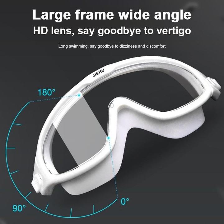 JIEHU JH8208DMJS Large Frame Waterproof and Anti-fog High-definition Eye Protection Swimming Goggles(Transparent Green)