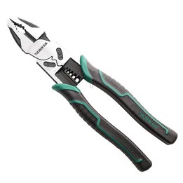 TUOSEN Multifunctional Crimping and Stripping Labor Saving Flat Pliers Vise Manual Wire Cutters, Style:11116 9 Inch