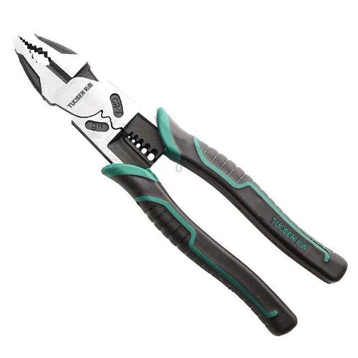 TUOSEN Multifunctional Crimping and Stripping Labor Saving Flat Pliers Vise Manual Wire Cutters, Style:11116 9 Inch