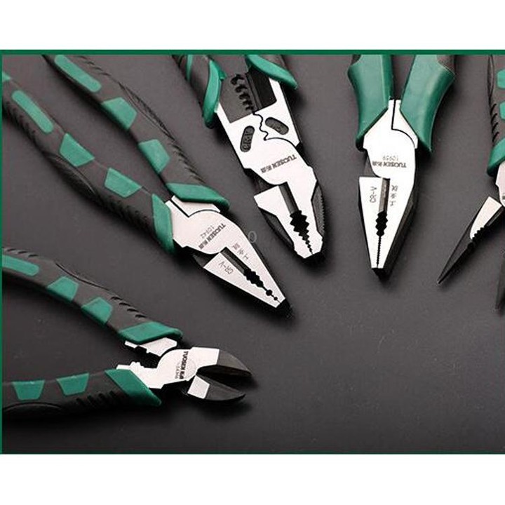 TUOSEN Multifunctional Crimping and Stripping Labor Saving Flat Pliers Vise Manual Wire Cutters, Style:11116 9 Inch