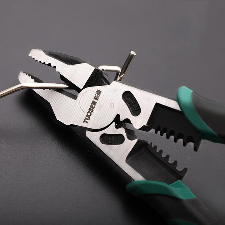 TUOSEN Multifunctional Crimping and Stripping Labor Saving Flat Pliers Vise Manual Wire Cutters, Style:11116 9 Inch