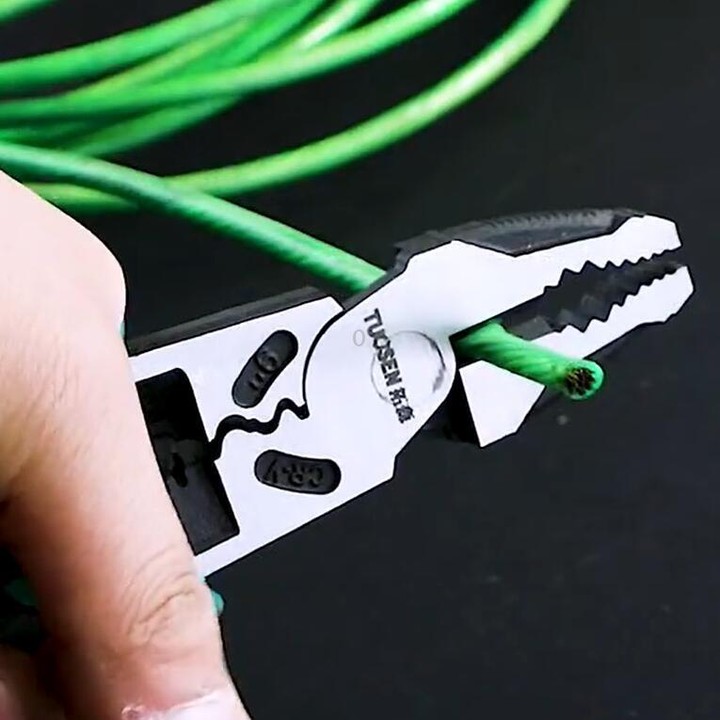 TUOSEN Multifunctional Crimping and Stripping Labor Saving Flat Pliers Vise Manual Wire Cutters, Style:11116 9 Inch