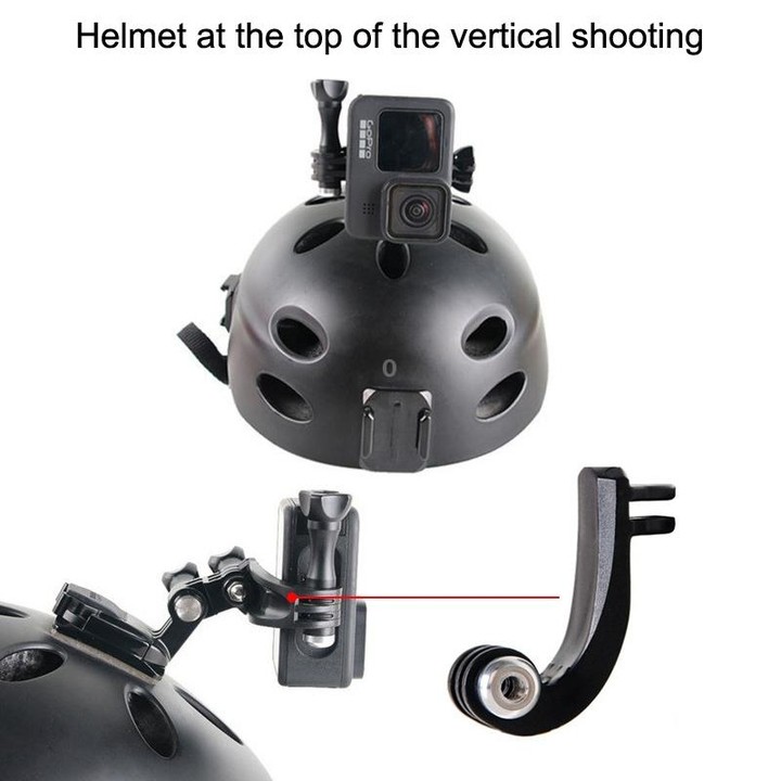 TELESIN Center Vertical Bend Arm Sports Camera Accessories For GoPro HERO11 Black / HERO9 Black / DJI Osmo Action 3
