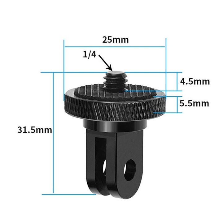 TELESIN Aluminum Alloy 1/4 Transfer Head Sports Camera Accessories For GoPro HERO11 Black / HERO9 Black / DJI Osmo Action 3