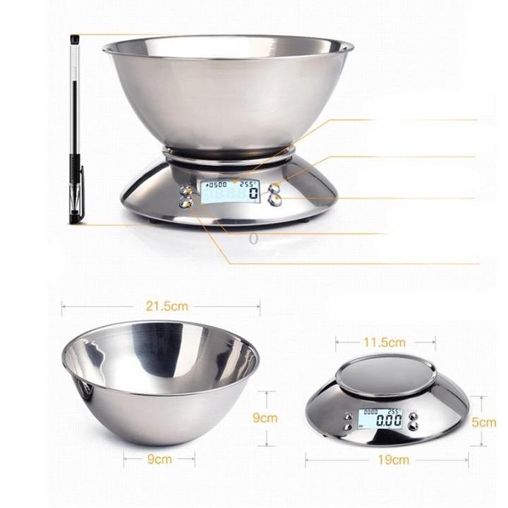 Kitchen High Precision Stainless Steel LCD Digital Scale Measuring Tools(Silver)