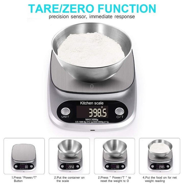 BOH-C305 Kitchen Stainless Steel LCD Electronic Scale, Specification: 10kg / 1g