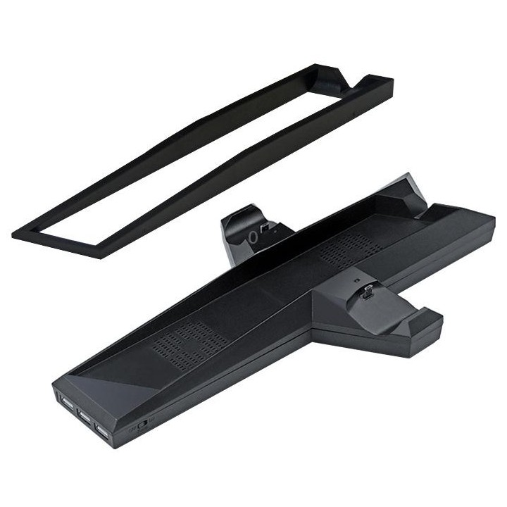 Game Console Radiator And Dual Handle Charging Base For PS4 / PS4 Slim(Black)