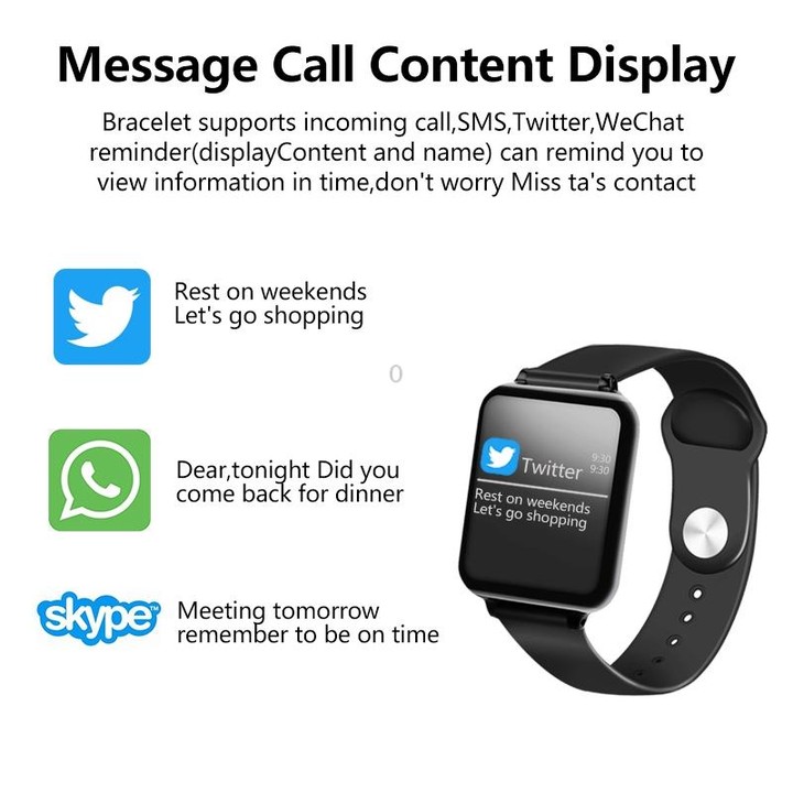 B57 1.3 inch IPS Color Screen Smart Watch IP67 Waterproof,Support Message Reminder / Heart Rate Monitor / Sedentary Reminder / B
