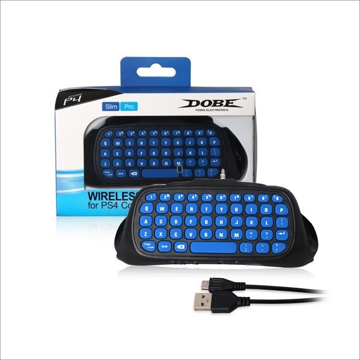DOBE TP4-022 2.4G Wireless Controller Keyboard ABS Game Keyboard for PS4 / Slim(Blue)