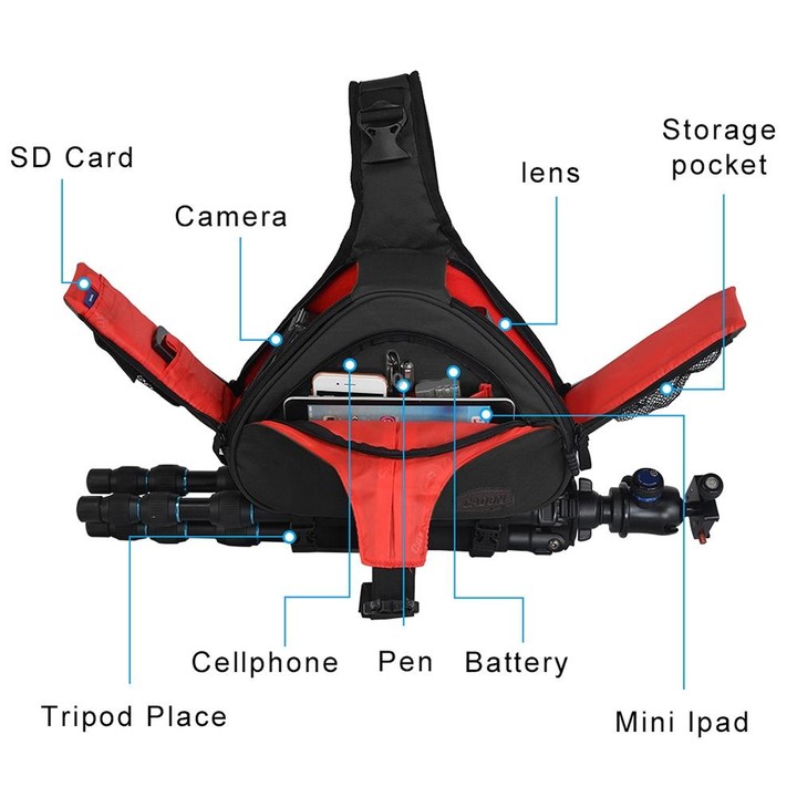 CADeN K1 DSLR Camera Shoulder Waterproof Bag with Rain Cover(Black)