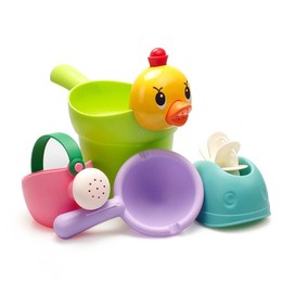 4 in 1 Children Soft Plastic Water Bottle Bath Toys Outdoor Beach Play Sand Tool Set