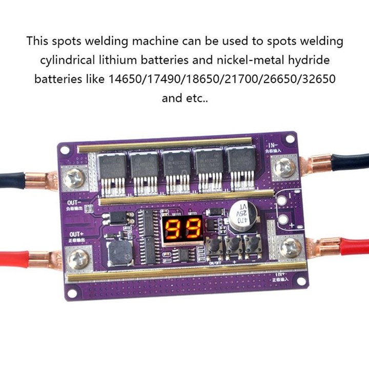 Lead-Acid Battery Version 12V Digital Display DIY Battery Spot Welding Machine Pen Control, Style:10 Square Pen
