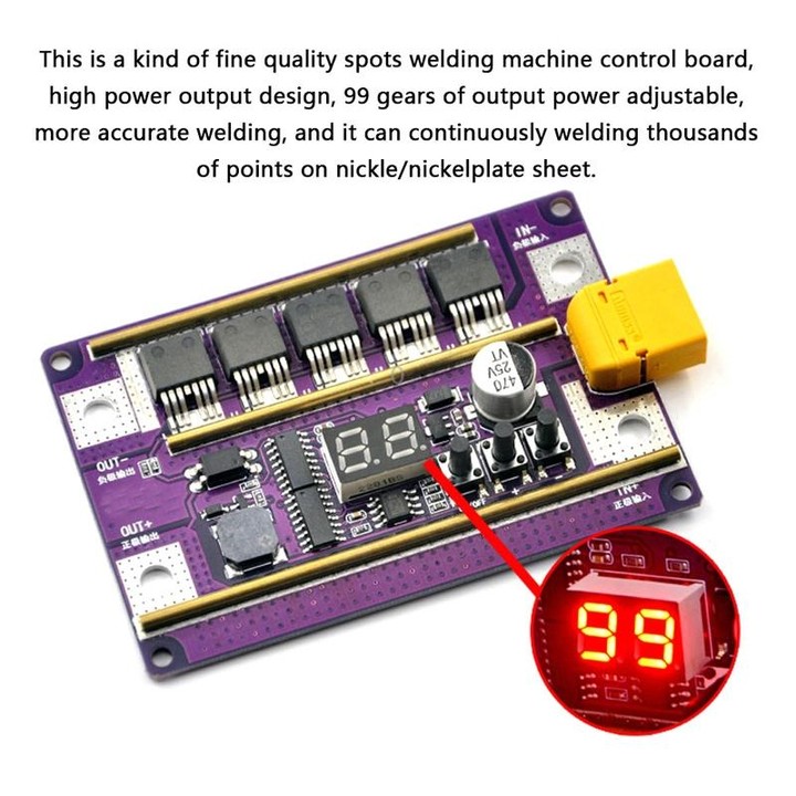 Lead-Acid Battery Version 12V Digital Display DIY Battery Spot Welding Machine Pen Control, Style:10 Square Pen