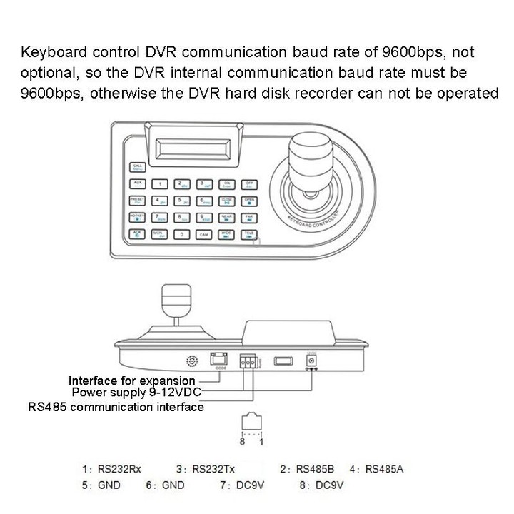 JSK-8003C Monitoring Keyboard PTZ Rocker Ball Camera Keyboard, Specification:4 Axis(US Plug)