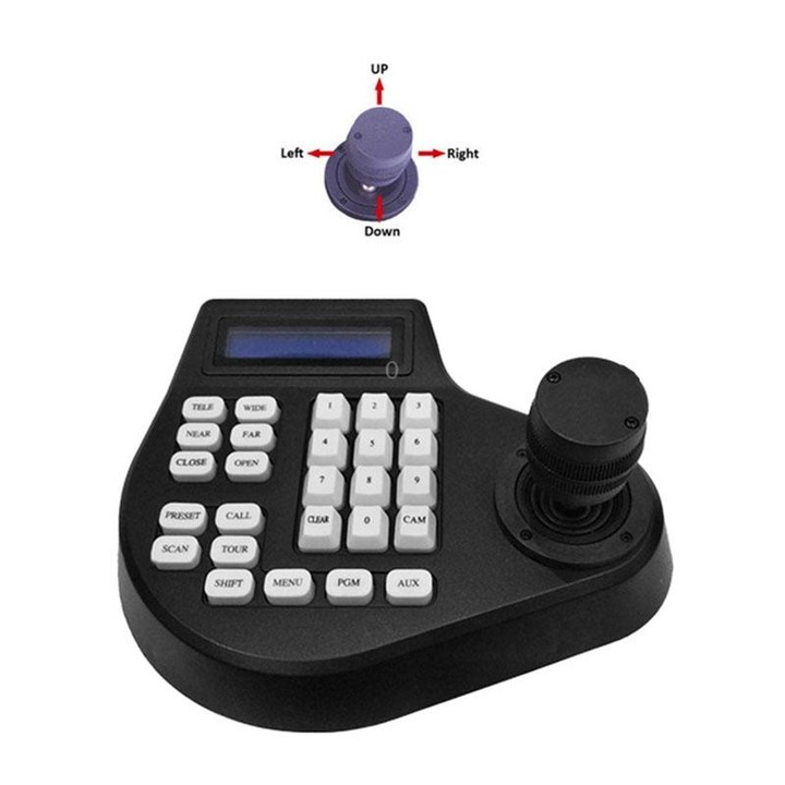 8003H Analog Coaxial Dome Control Keyboard RS485 PTZ, Specification:2 Axis(EU Plug)