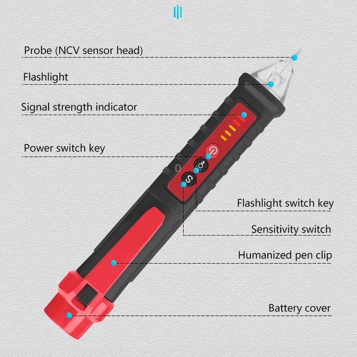 ANENG Non-contact Smart Electric Pen Home Induction Sound And Light Alarm Electric Pen(Black)