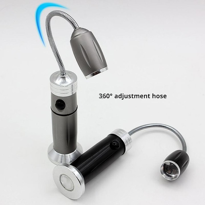Multi-functional with Magnet Charging Rotary Zoom Turn Work Light Glare Flashlight, XPE Dry Battery(Silver)